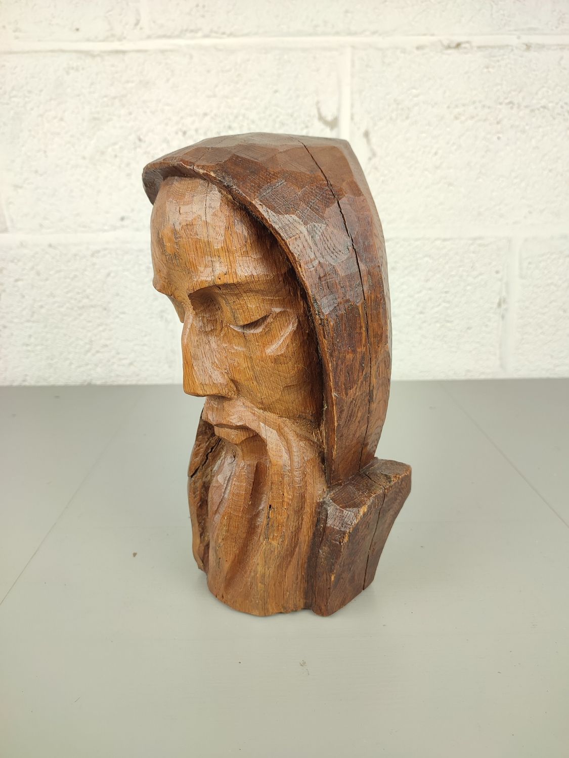 Old wooden head statue