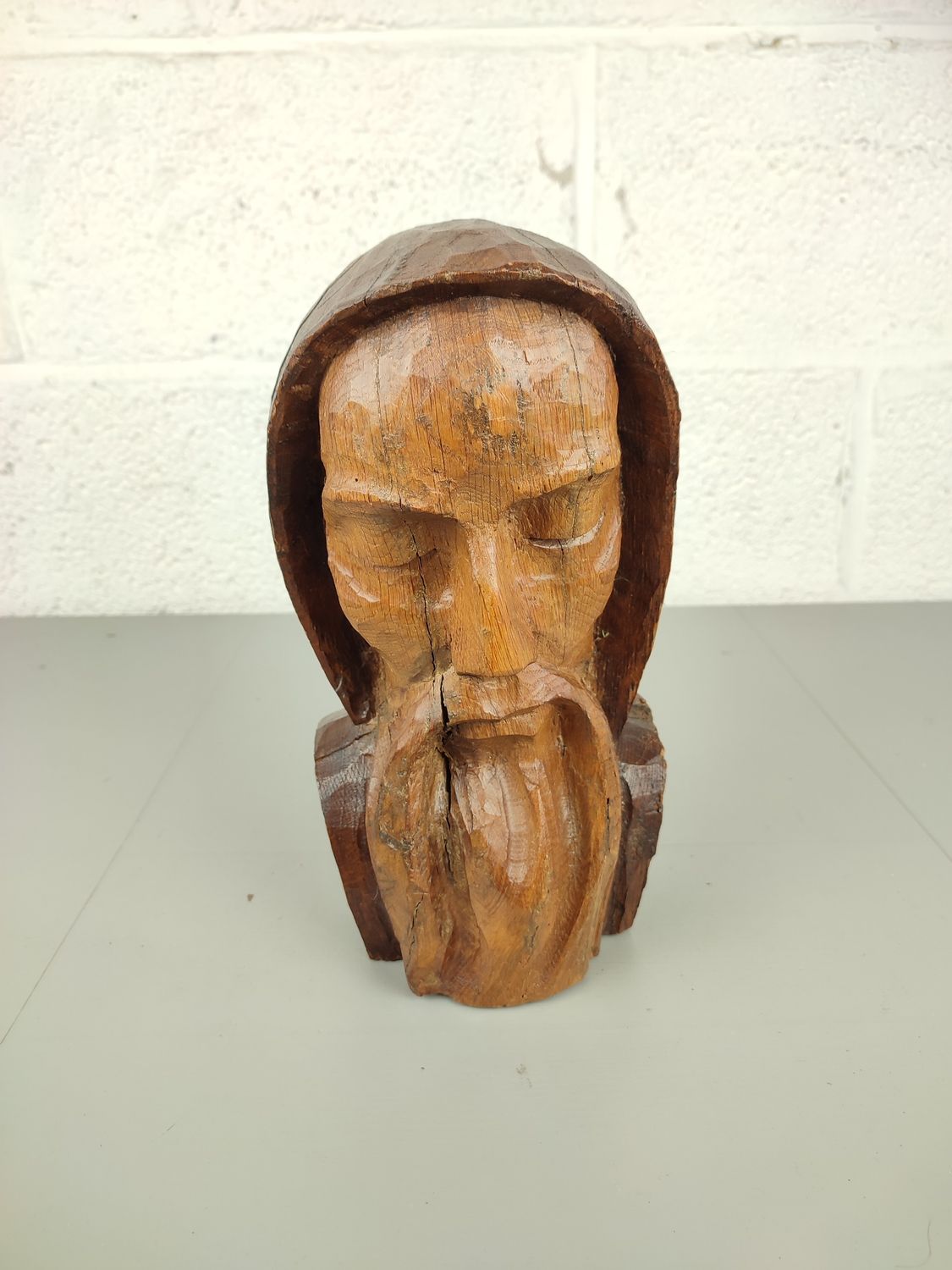 Old wooden head statue
