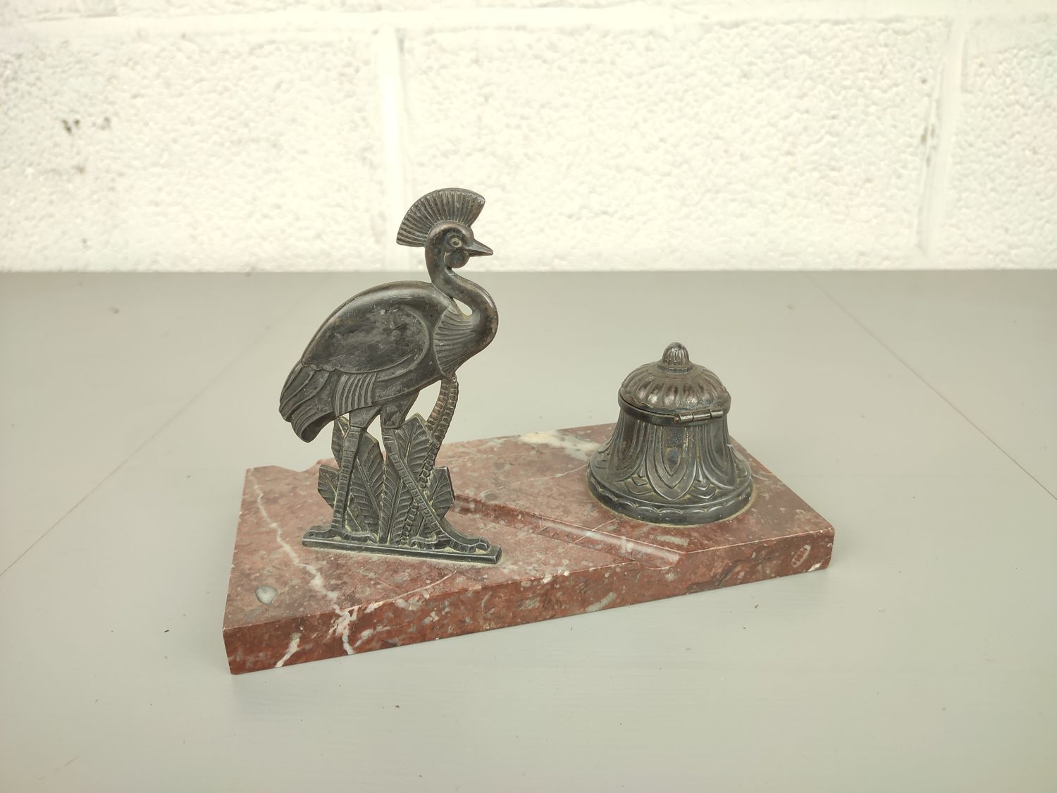 Marble art deco inkstand