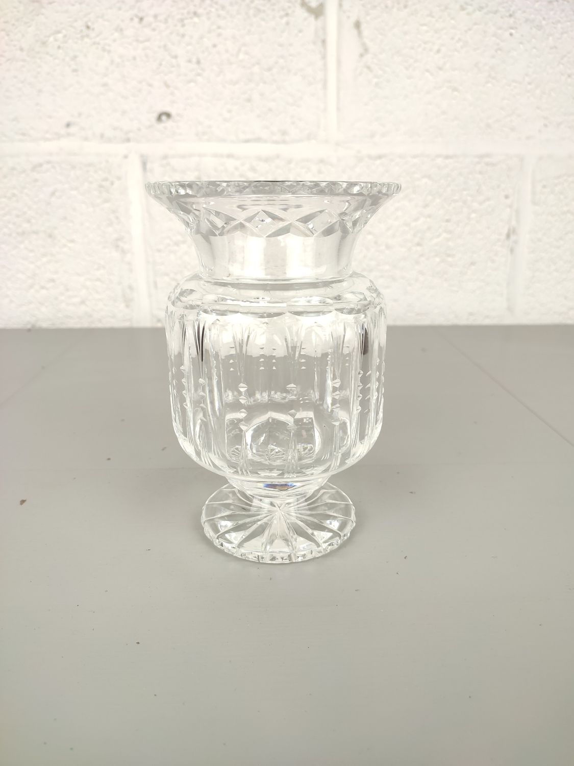 Elegant crystal cut vase