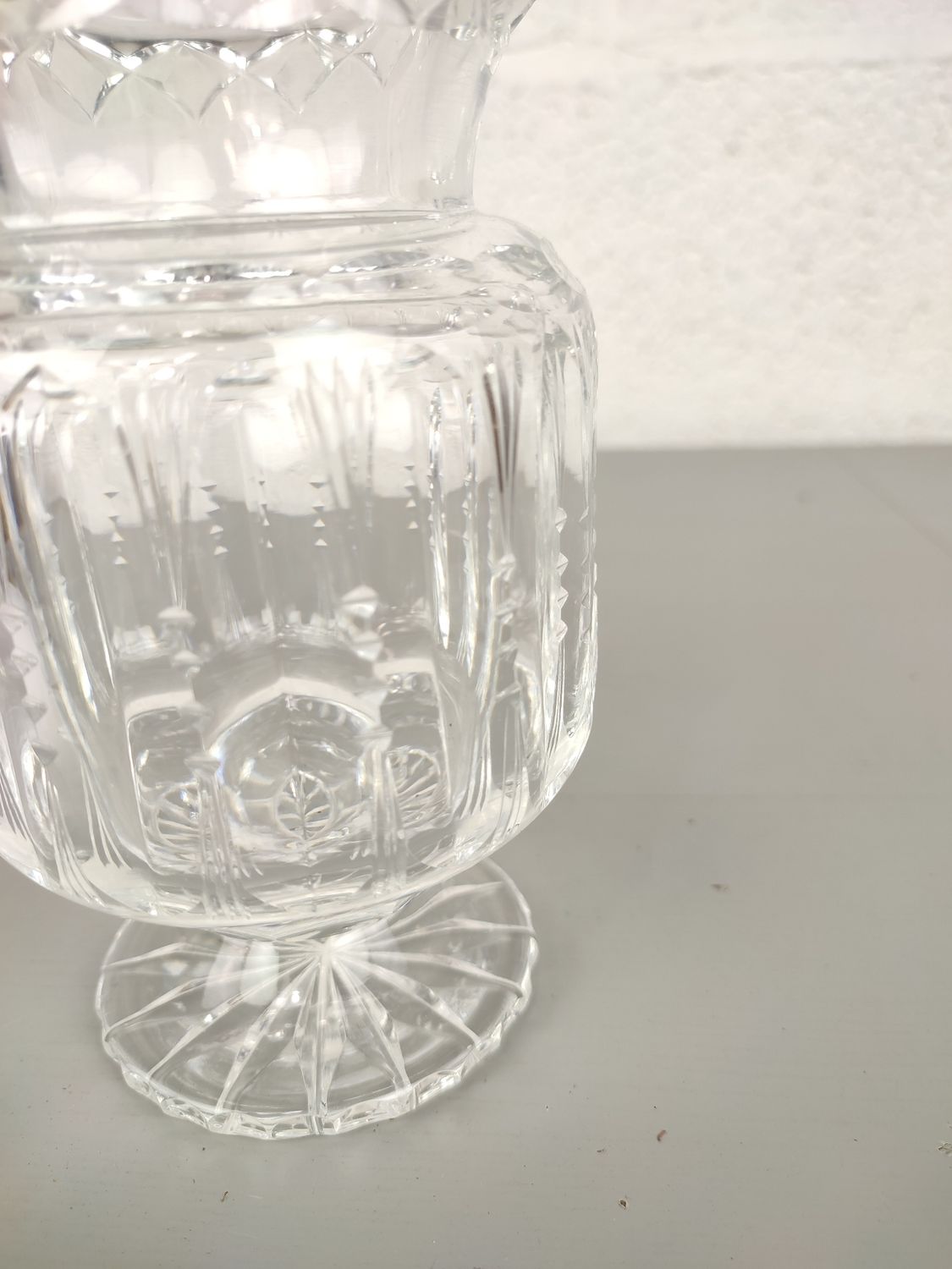 Elegant crystal cut vase