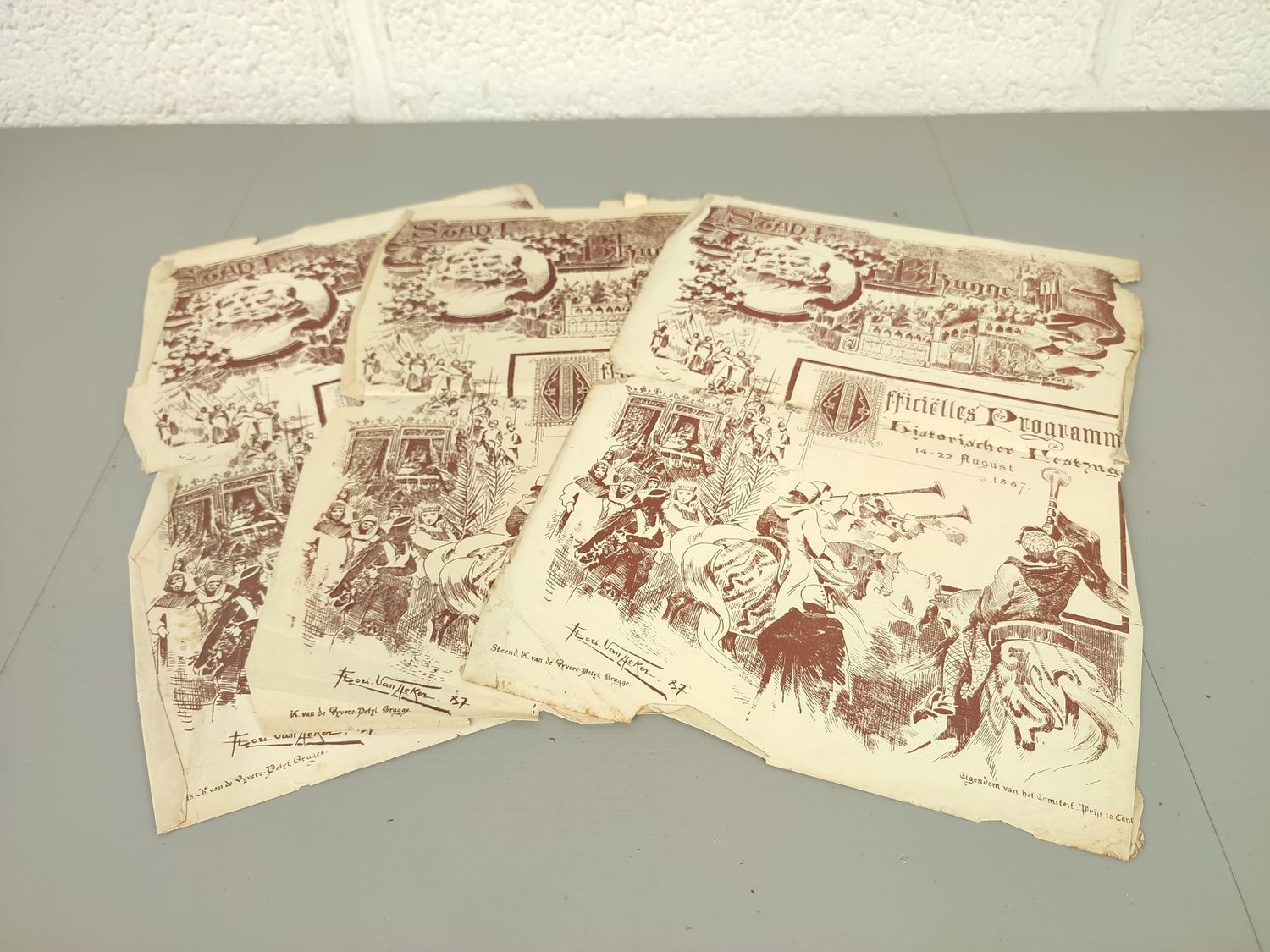 3x program historic procession Bruges 1887