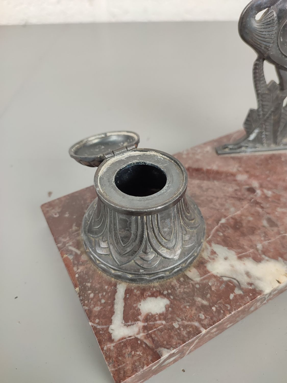 Marble art deco inkstand