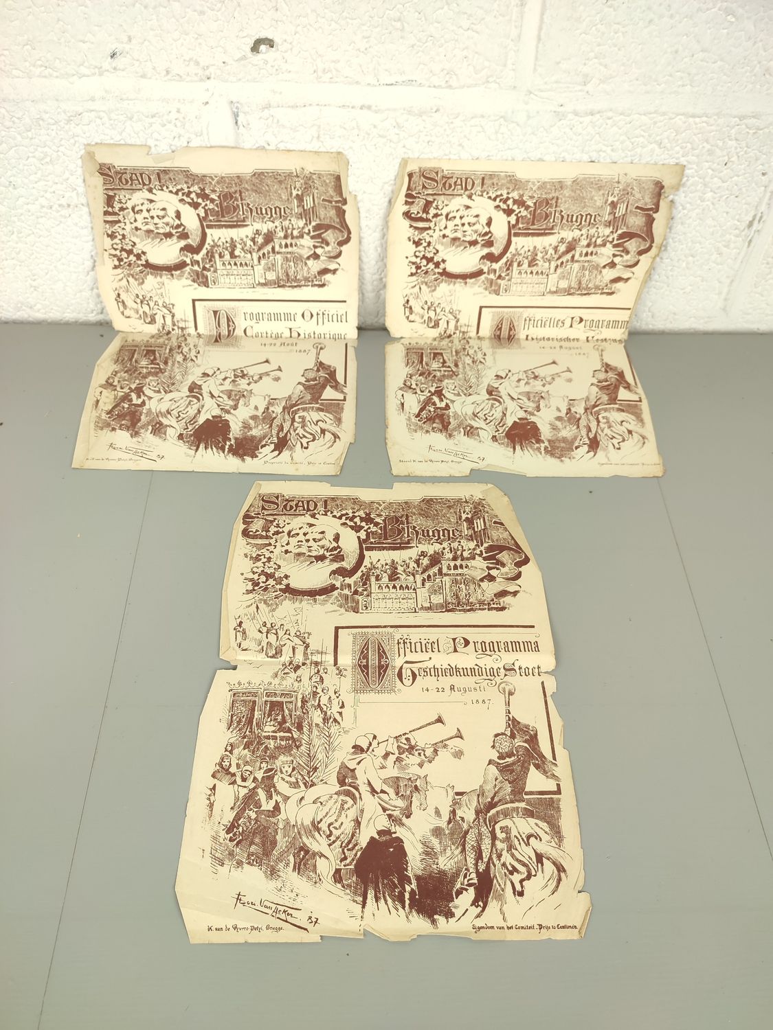3x program historic procession Bruges 1887