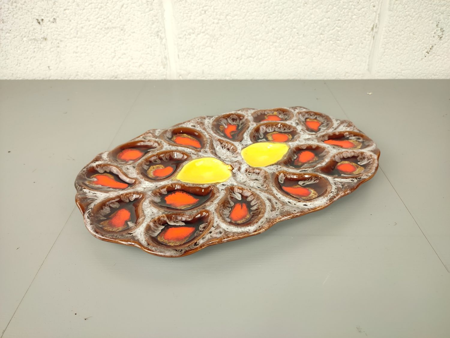 Vintage Vallauris oyster dish