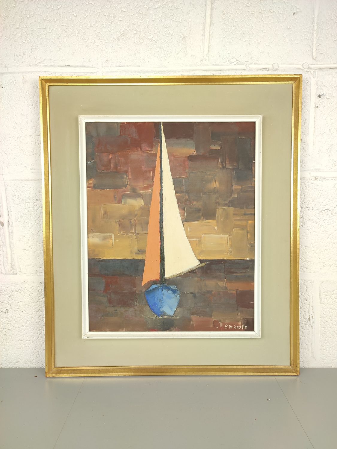 E. De Gezelle - painting of a ship