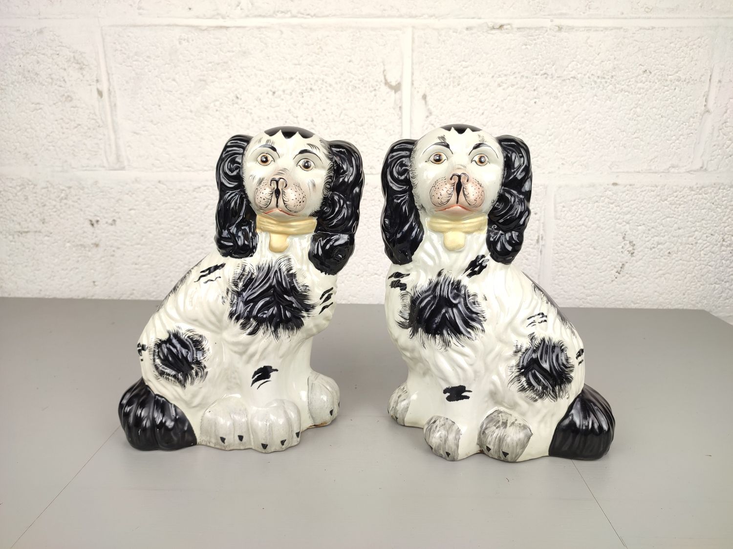 Pair of porcelain Staffordshire dogs