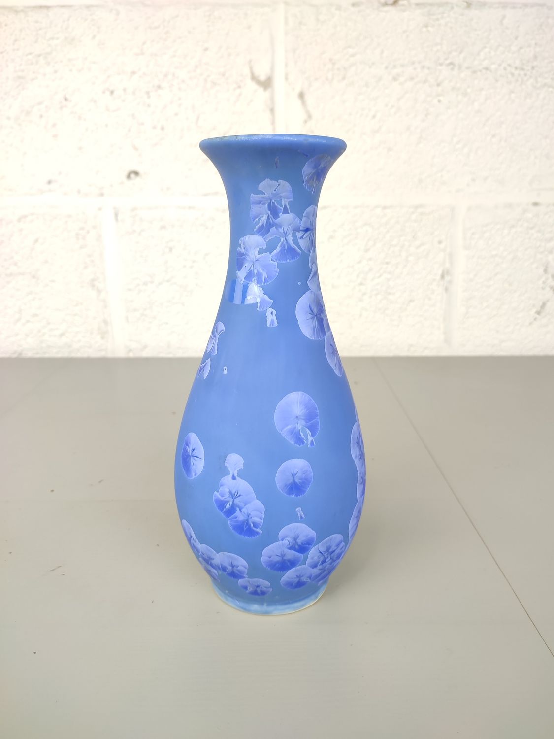 Blue crystal glazed vase