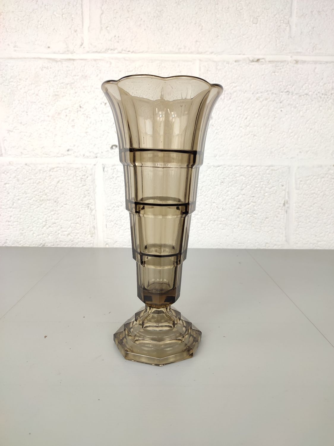 Art deco pressed glass vase