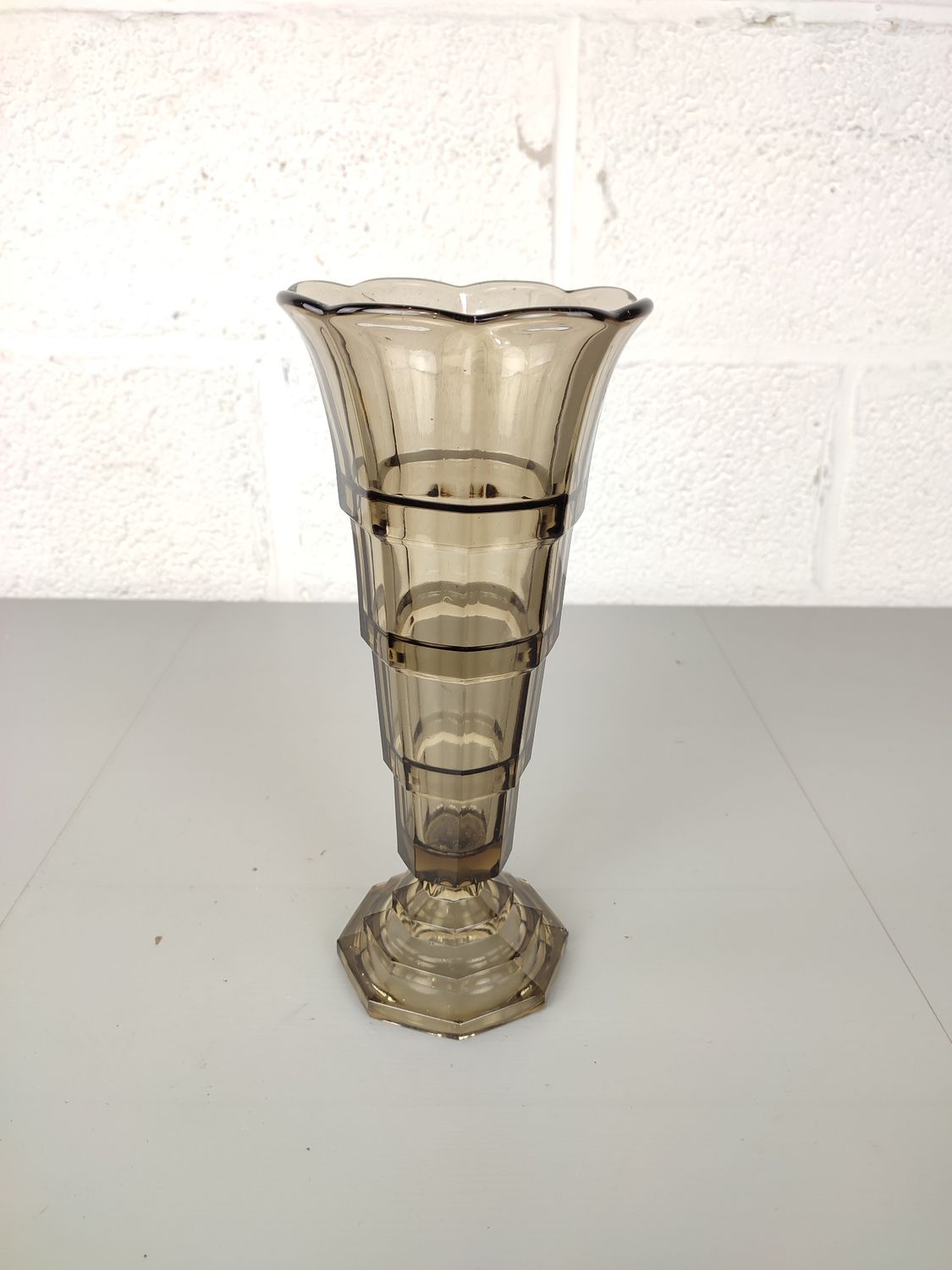 Art deco pressed glass vase