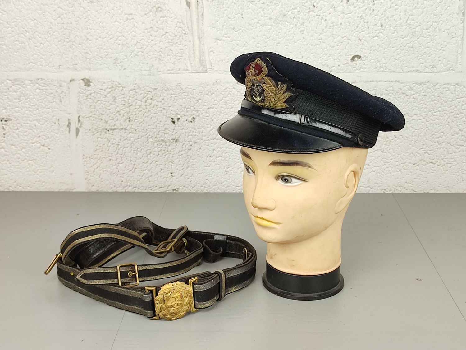 British royal navy cap and sabre belt
