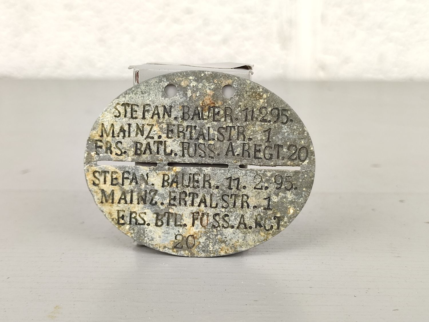 German ww1 dog tag