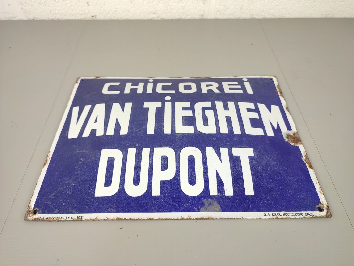 Enamel sign chicory Van Tieghem - Dupont 1931