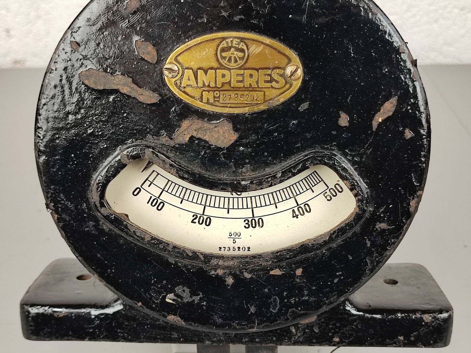 Old cast iron ampere meter