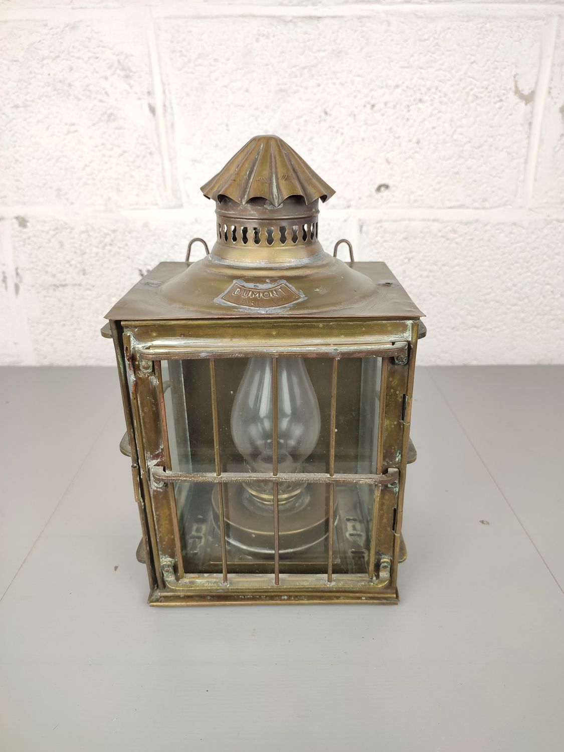 Old brass lantern Dumont Paris