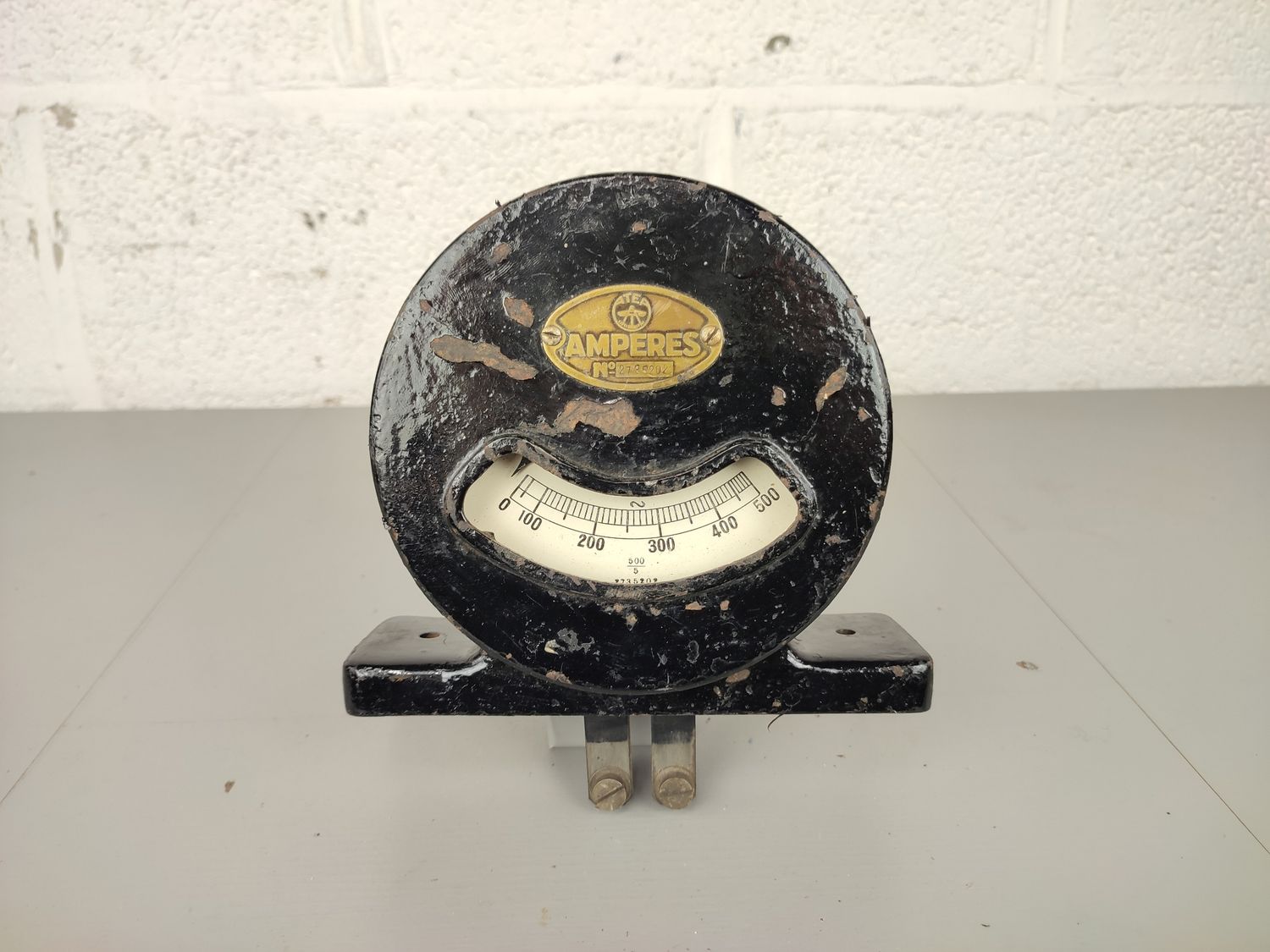Old cast iron ampere meter
