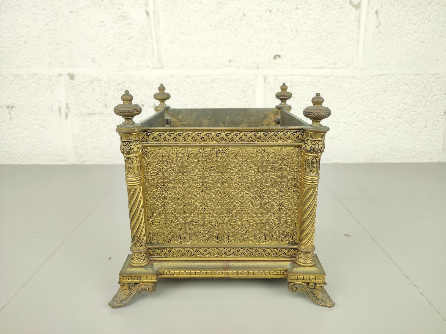 Antique bronze jardinière