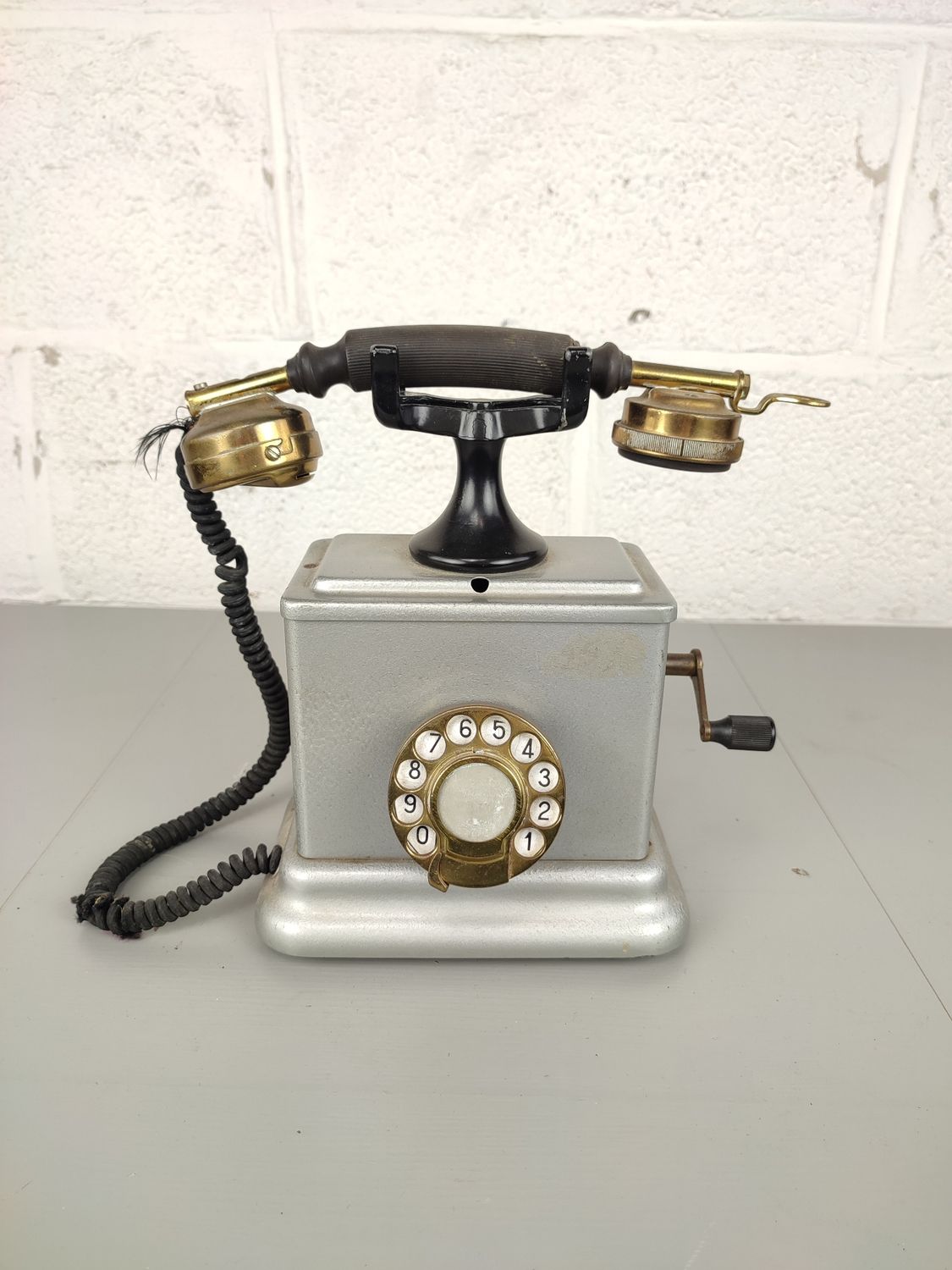 Old metal telephone