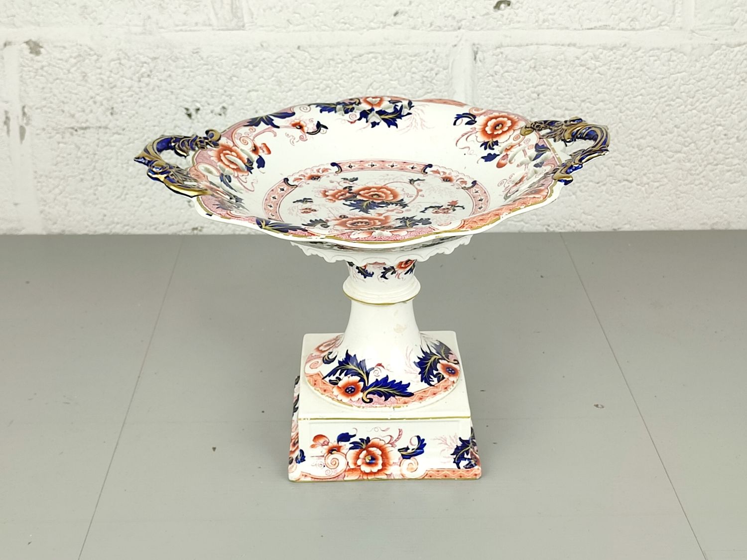 Antique John Ridgeway Bentick bowl on foot