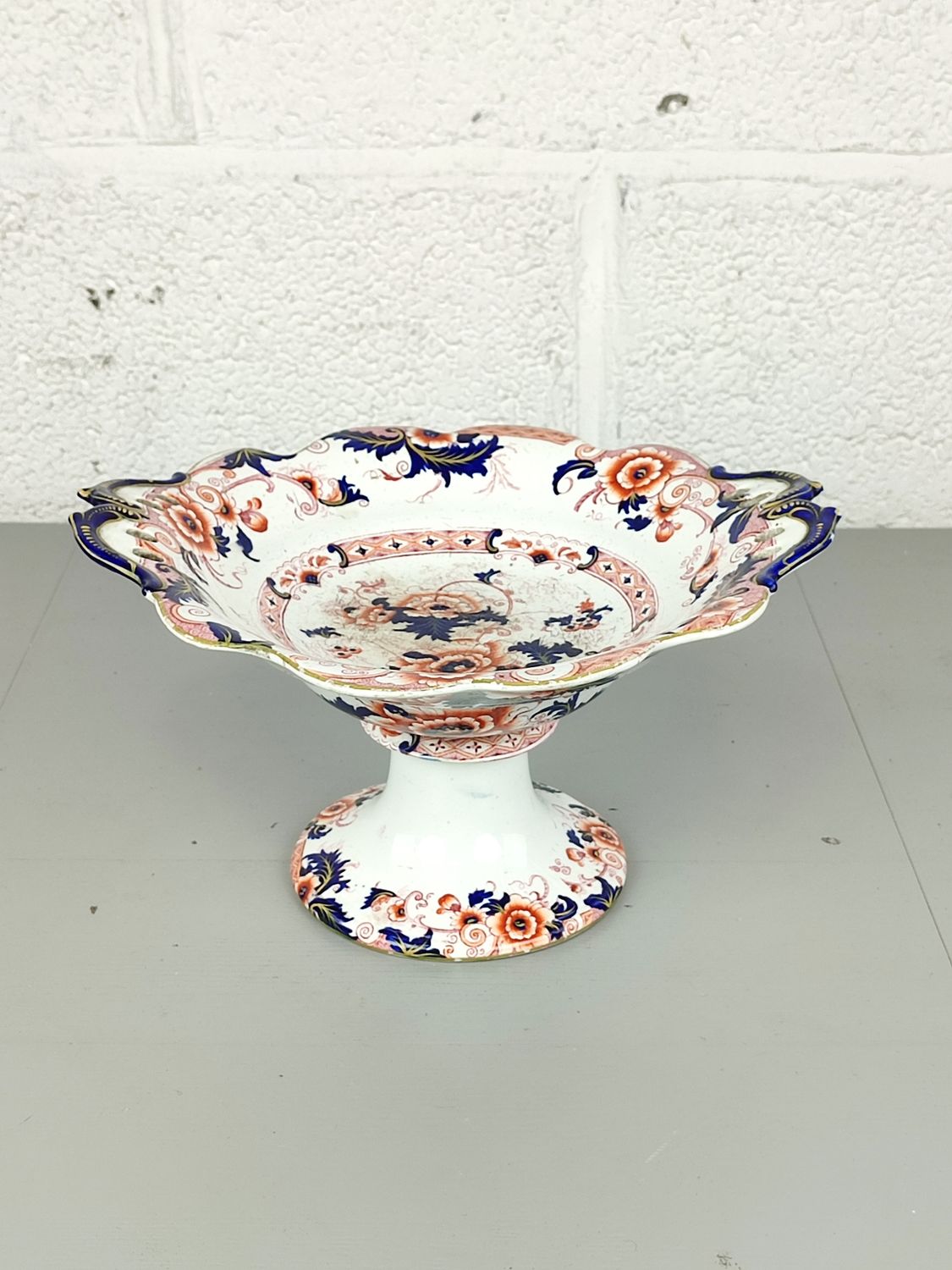 Antique John Ridgeway Bentick bowl on foot