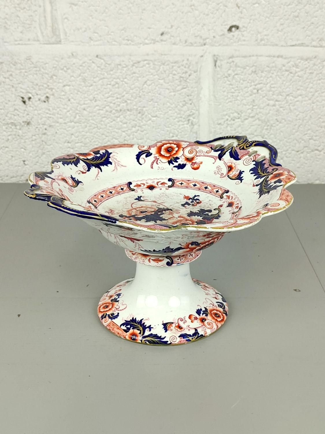 Antique John Ridgeway Bentick bowl on foot
