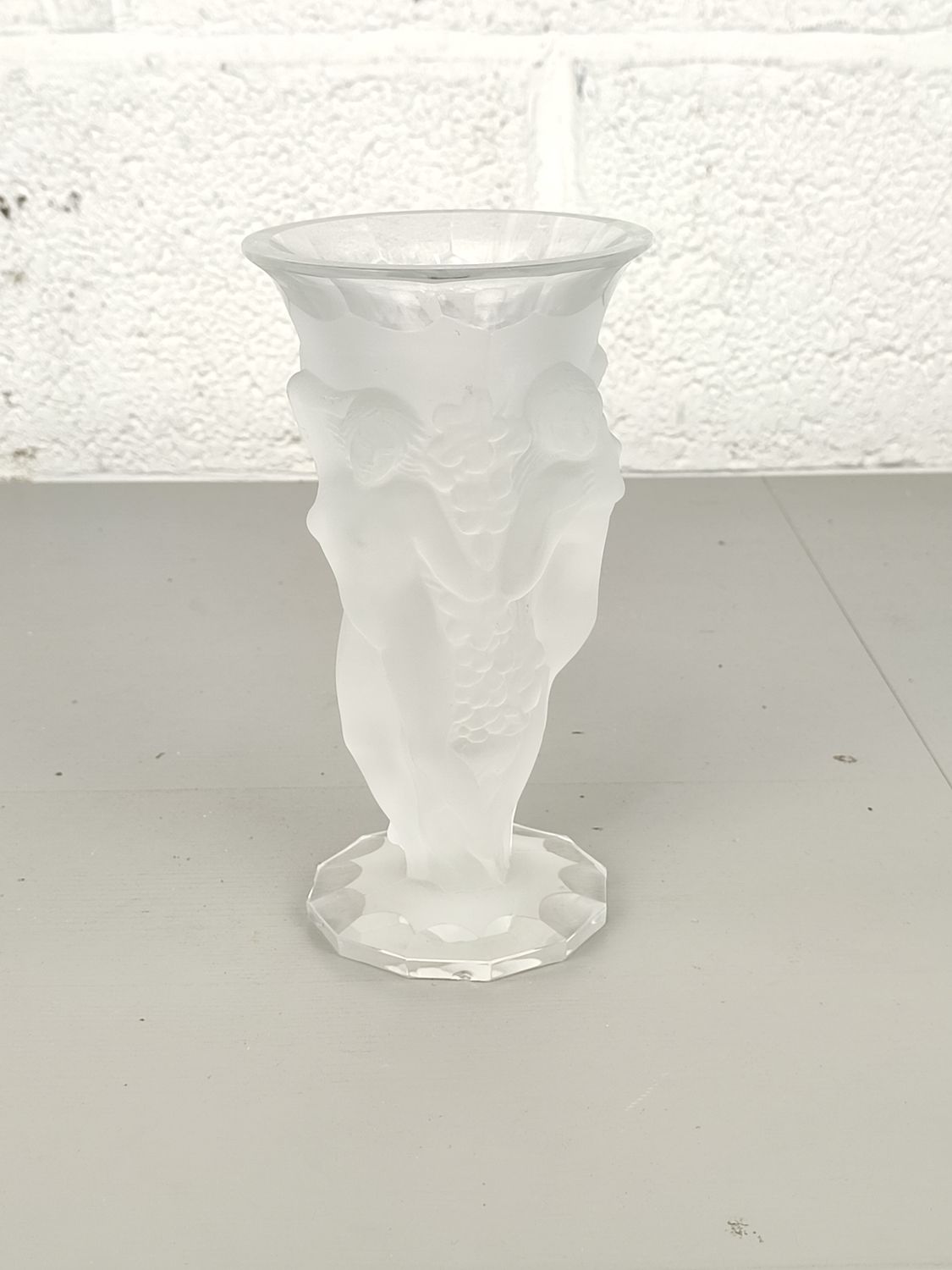 Art nouveau glass vase with nude ladies