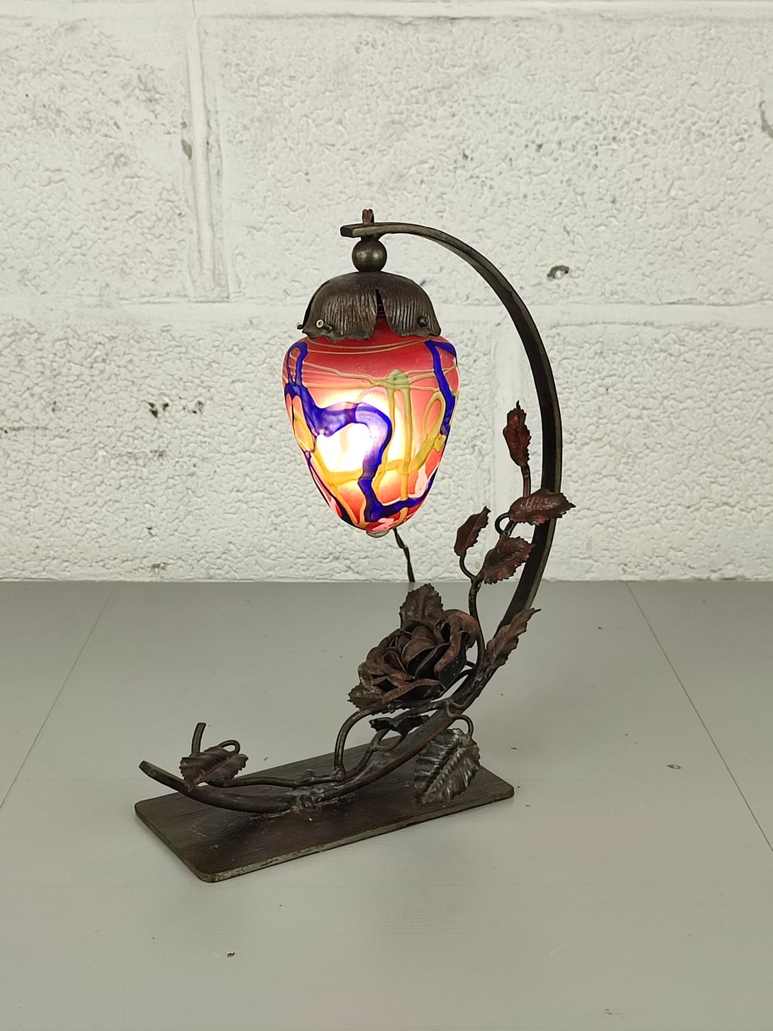 Unique art glass table lamp