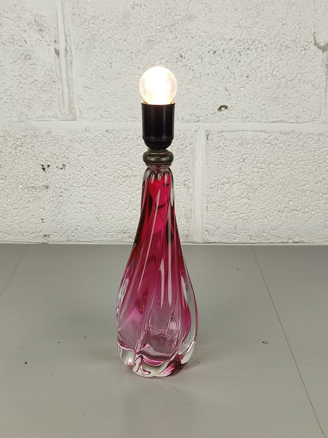 Crystal lamp base Val Saint Lambert