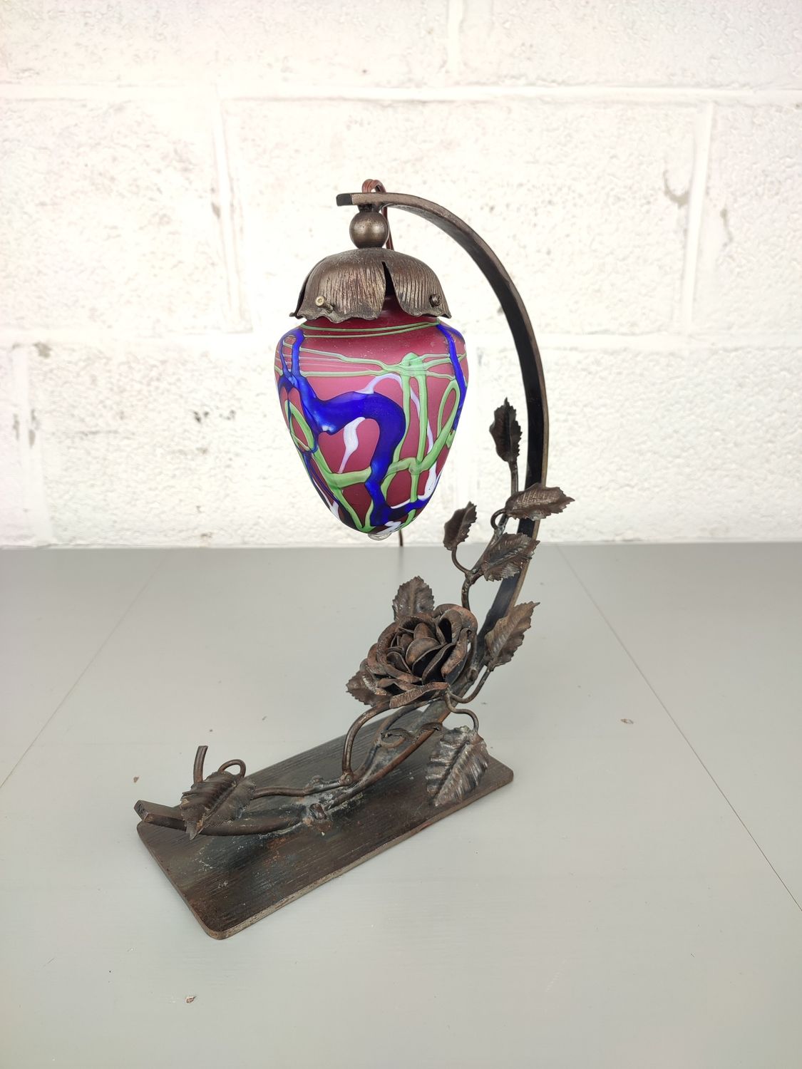 Unique art glass table lamp