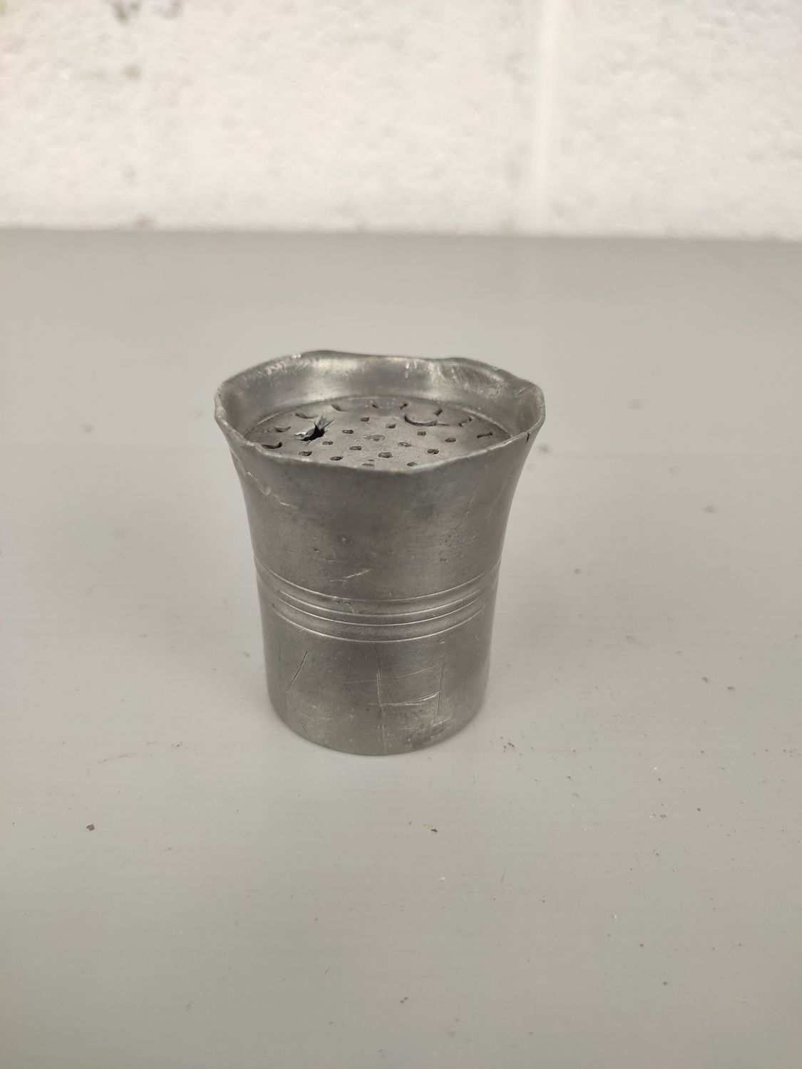 Antique pewter sand shaker