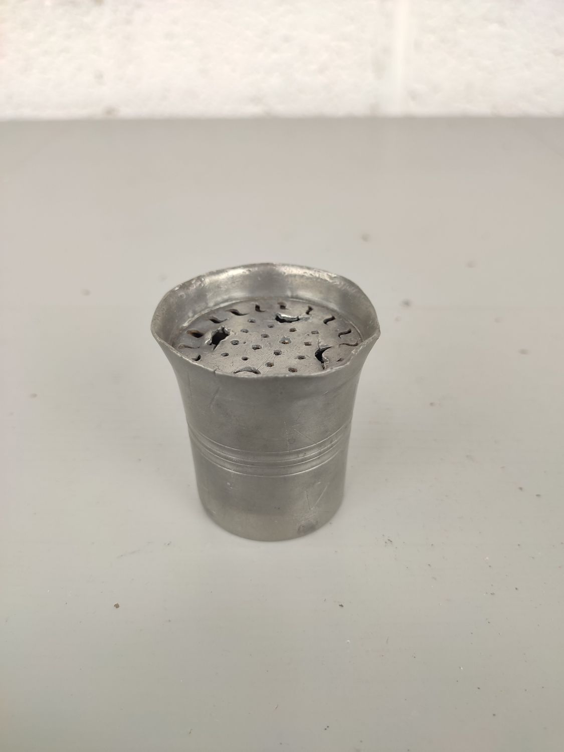 Antique pewter sand shaker
