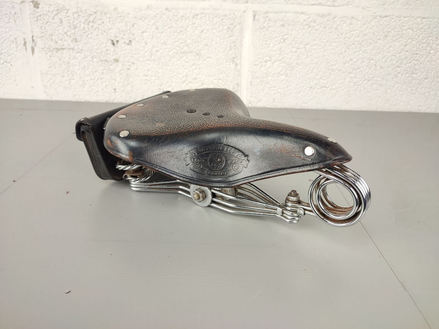 Vintage leather Wittkop bicycle seat