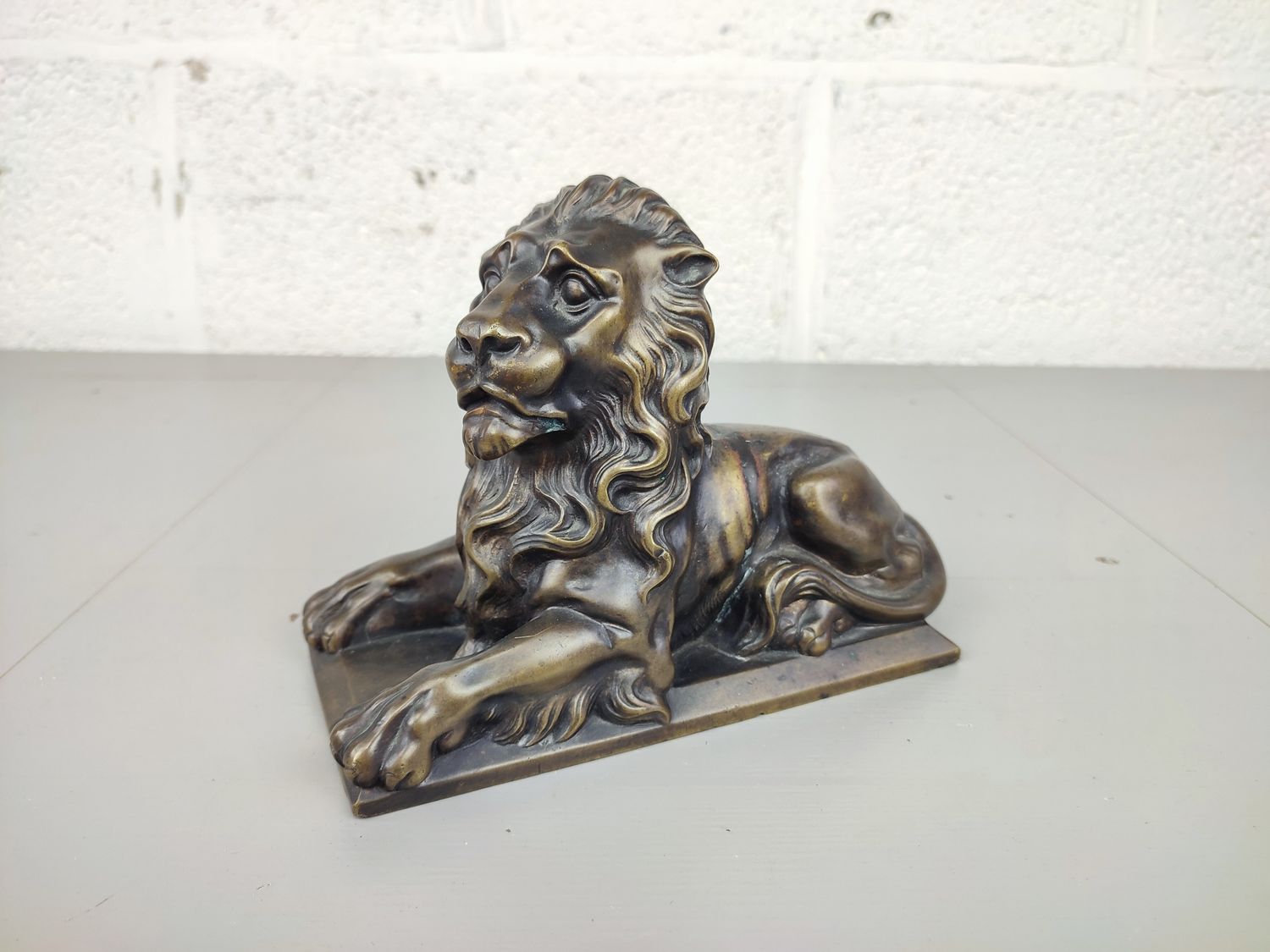 Bronze statue of a lion