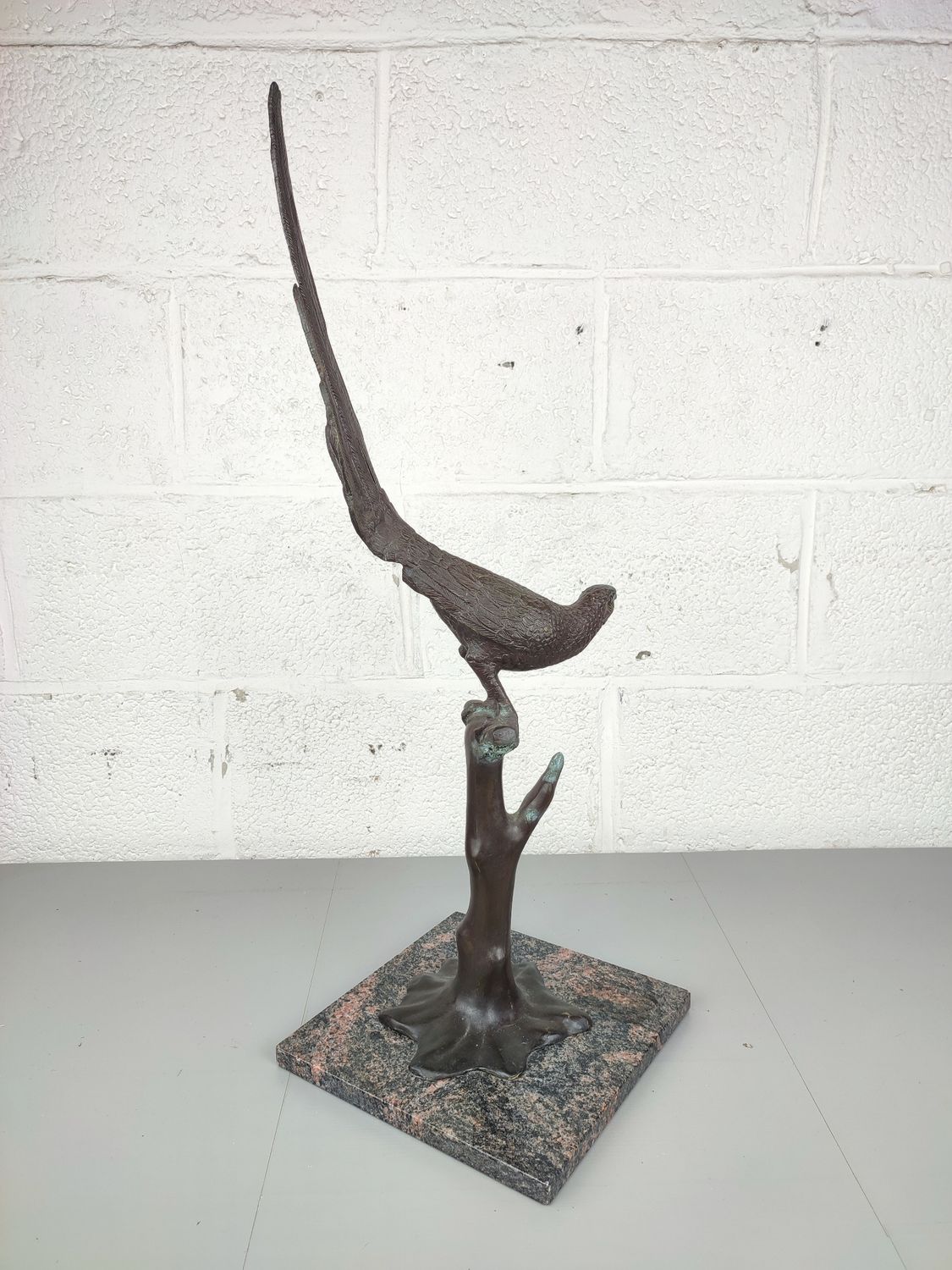 Bronze statue of a pheasant