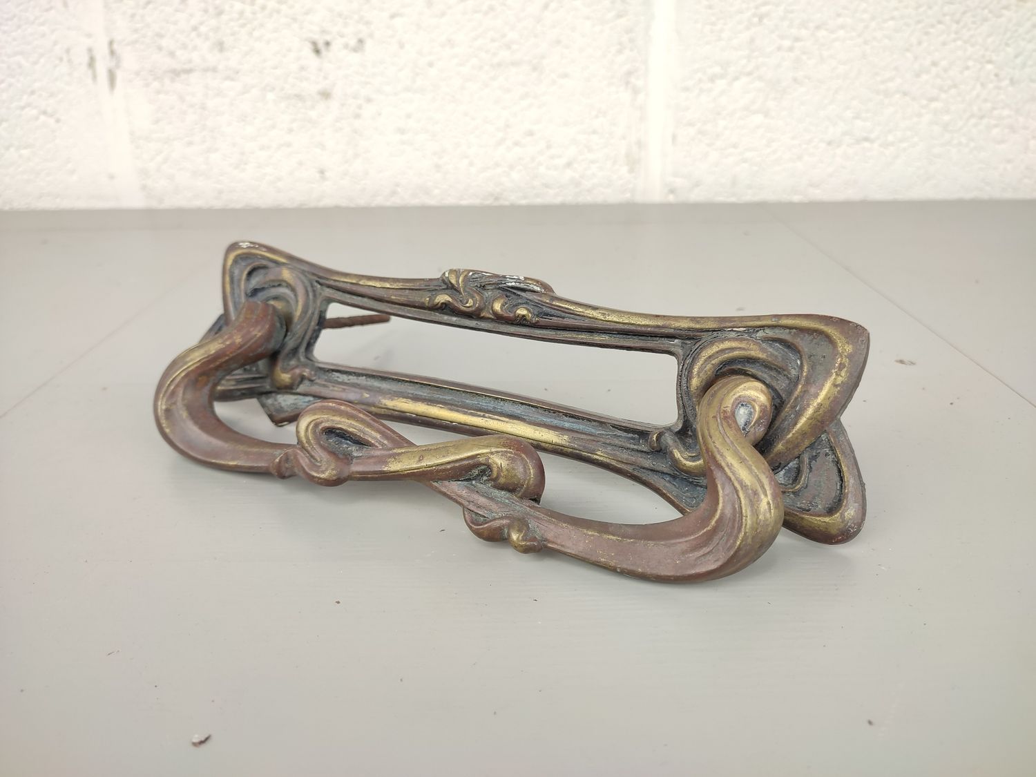 Antique bronze art nouveau mailbox slot