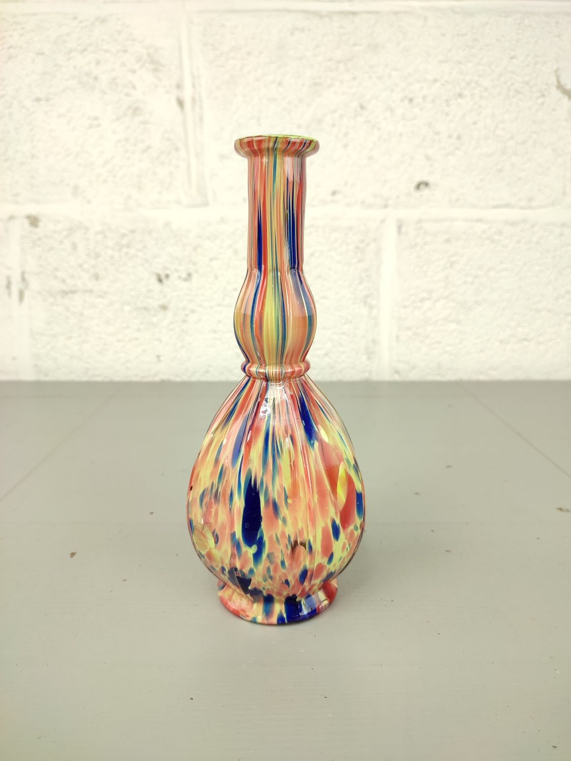 Vintage splatter glass vase