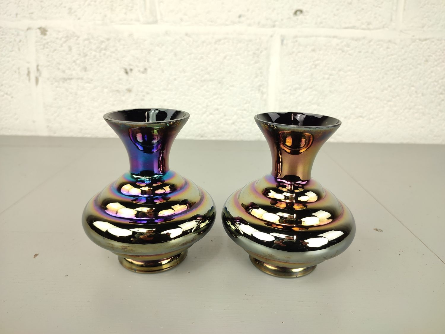 Pair of antique Ernst Steinwald glass vases