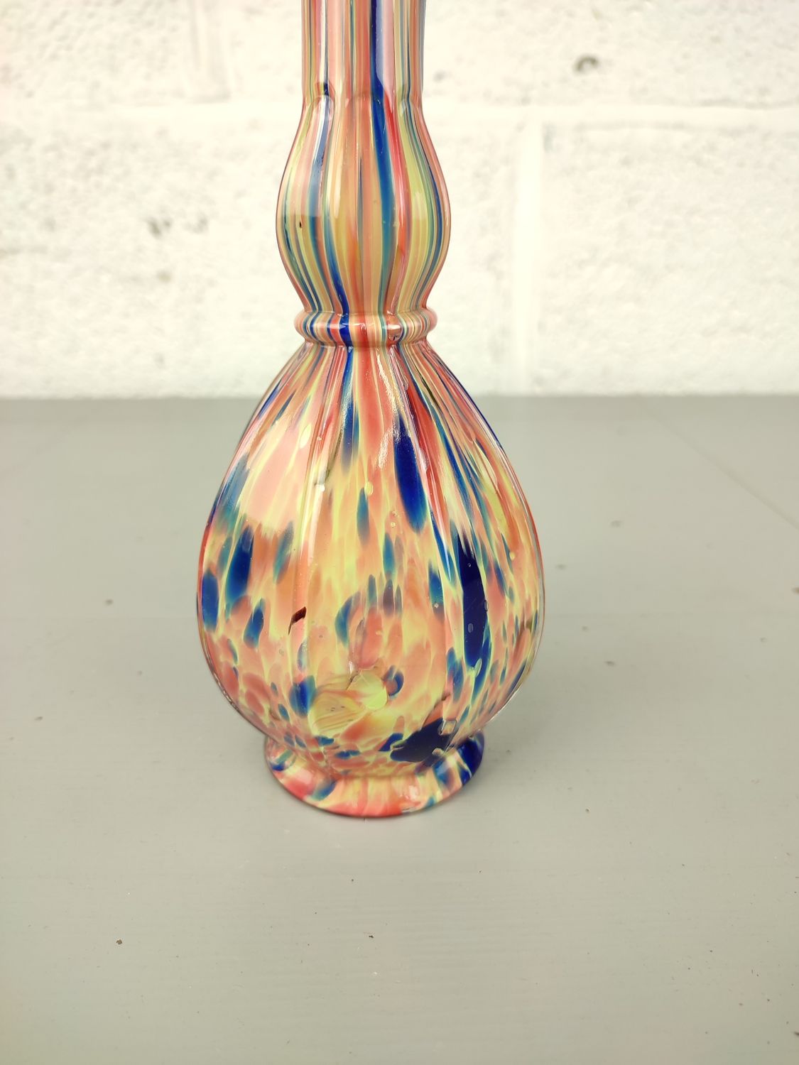 Vintage splatter glass vase