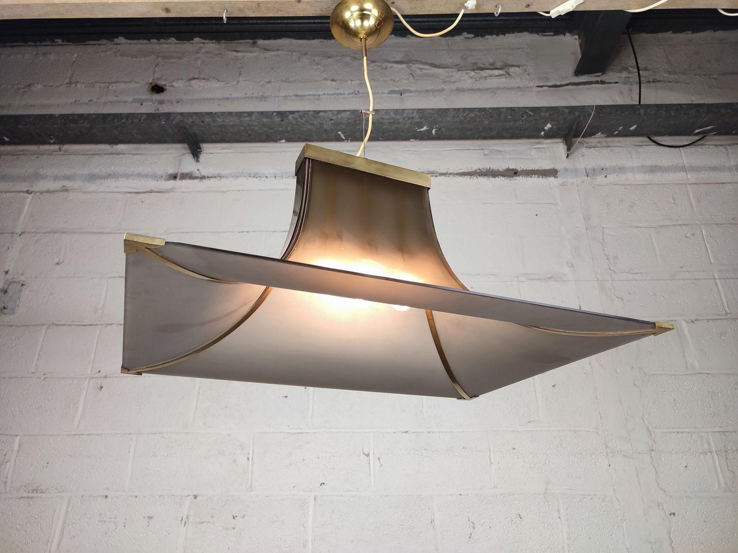 Italian glass pagoda pendant lamp by Esperia