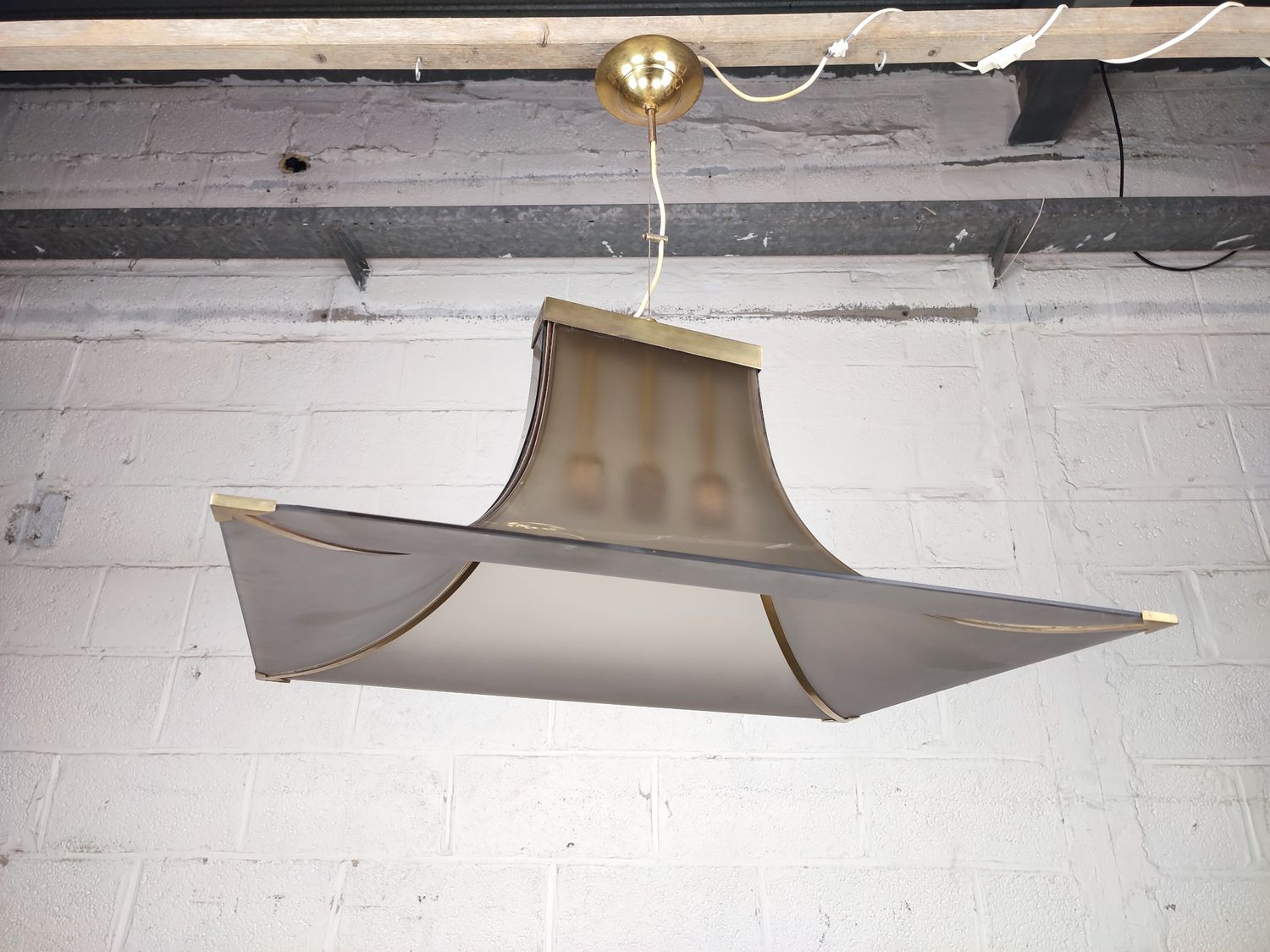 Italian glass pagoda pendant lamp by Esperia