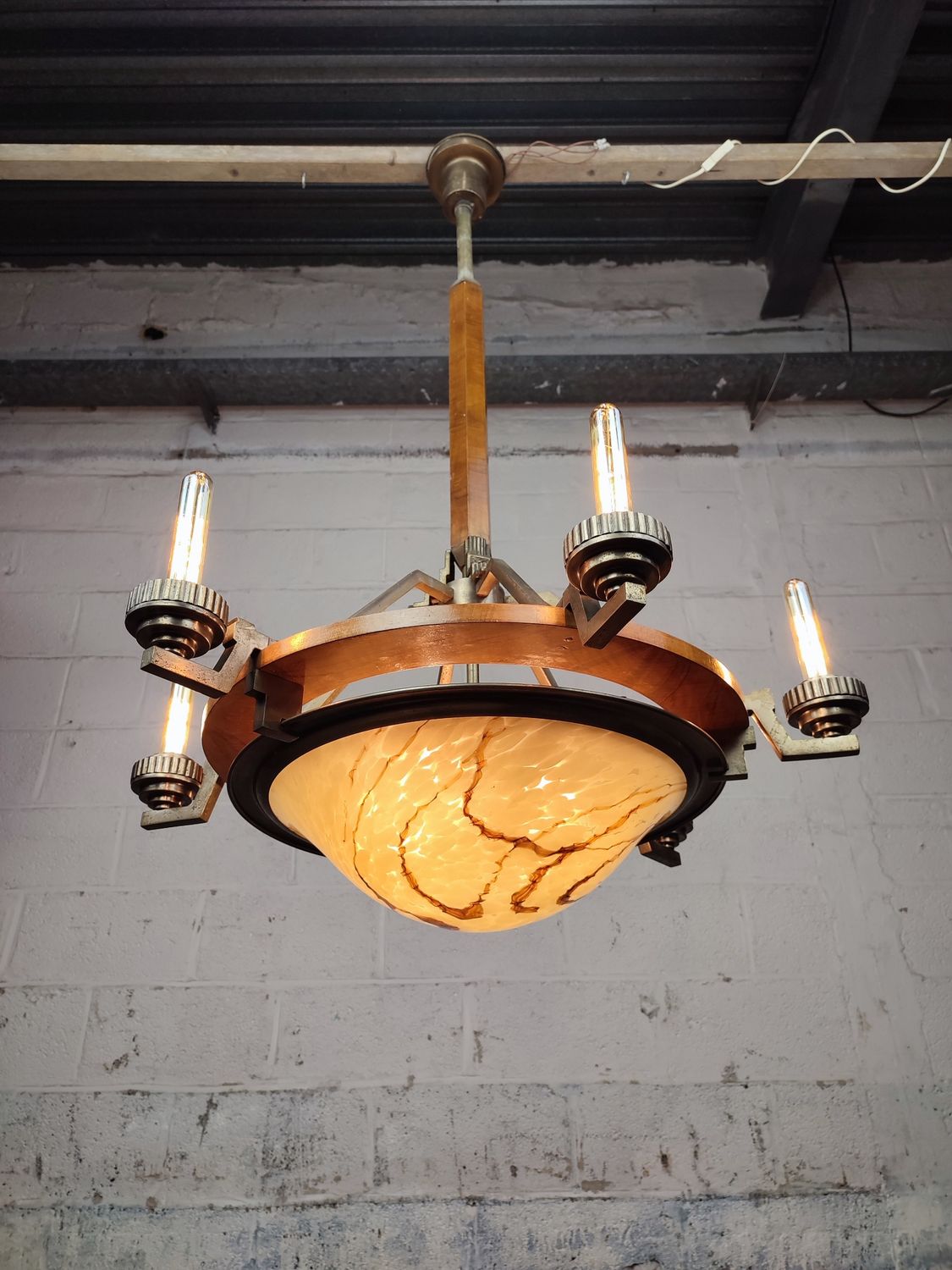 Very large art deco chandelier