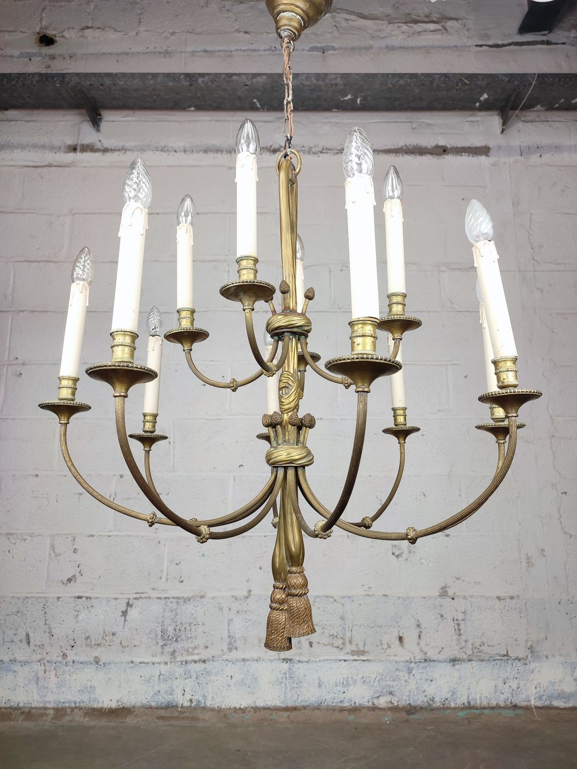 Large gilt bronze Louis XVI chandelier