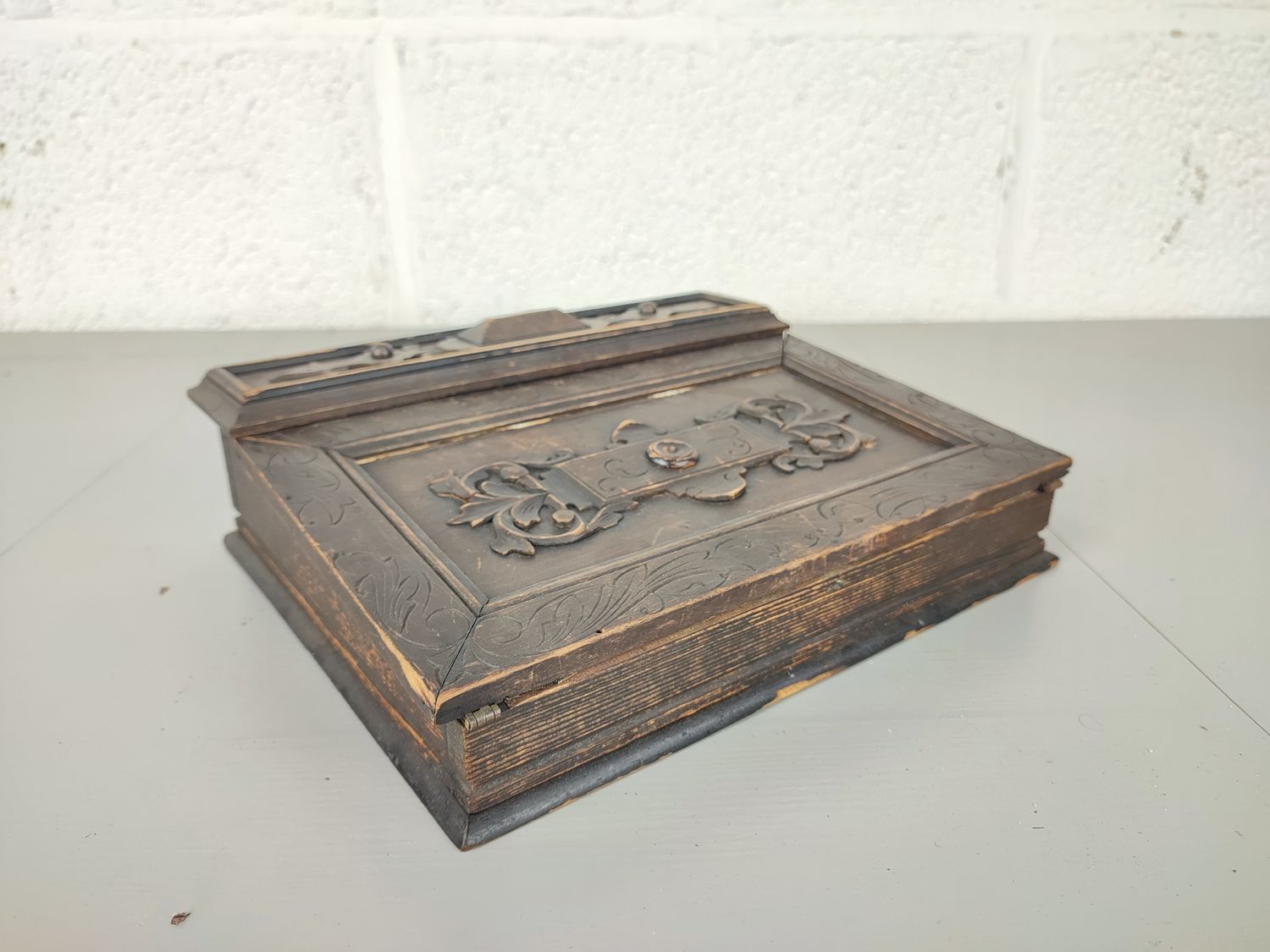 Antique wooden writing box