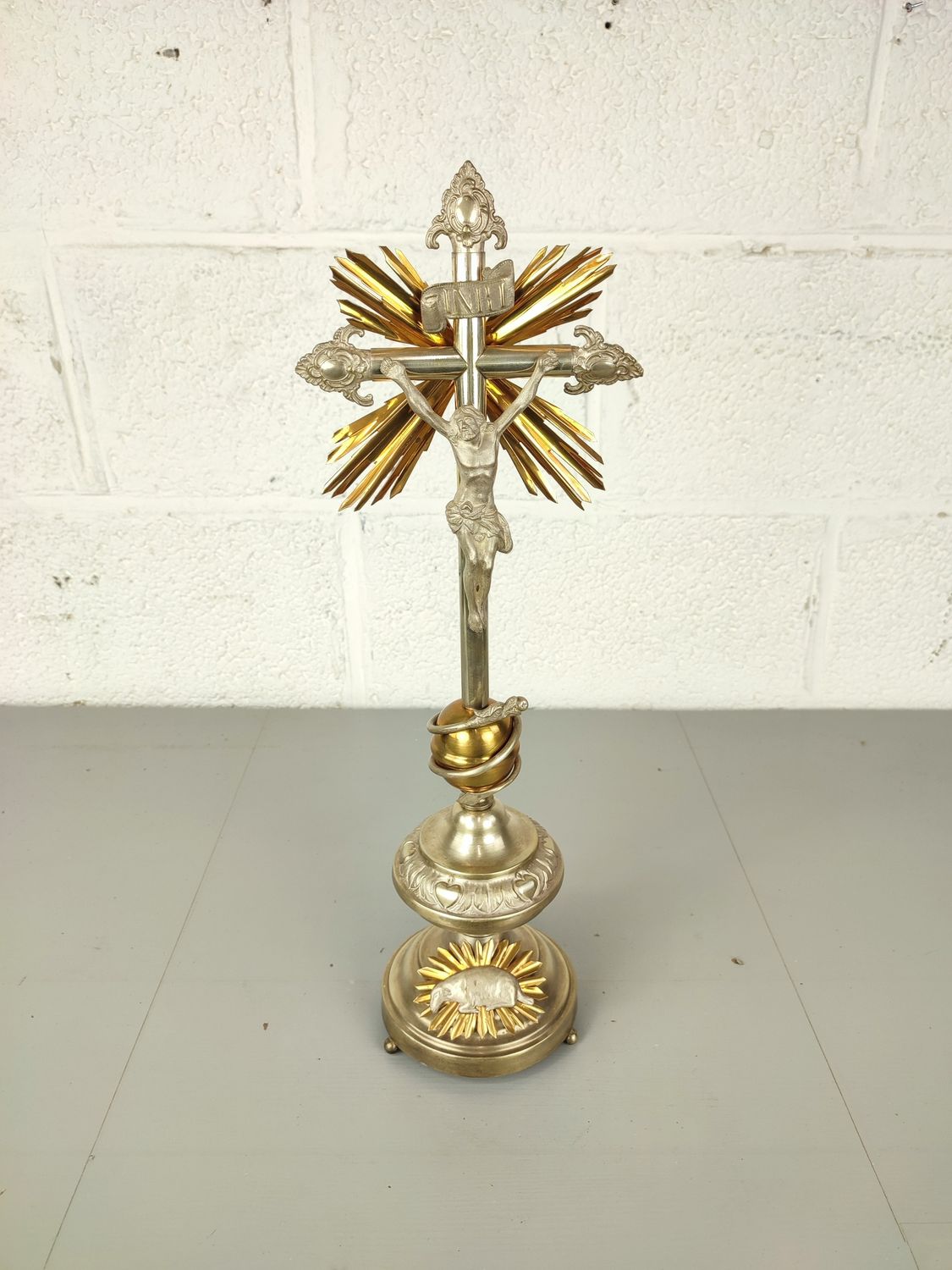 Antique standing crucifix