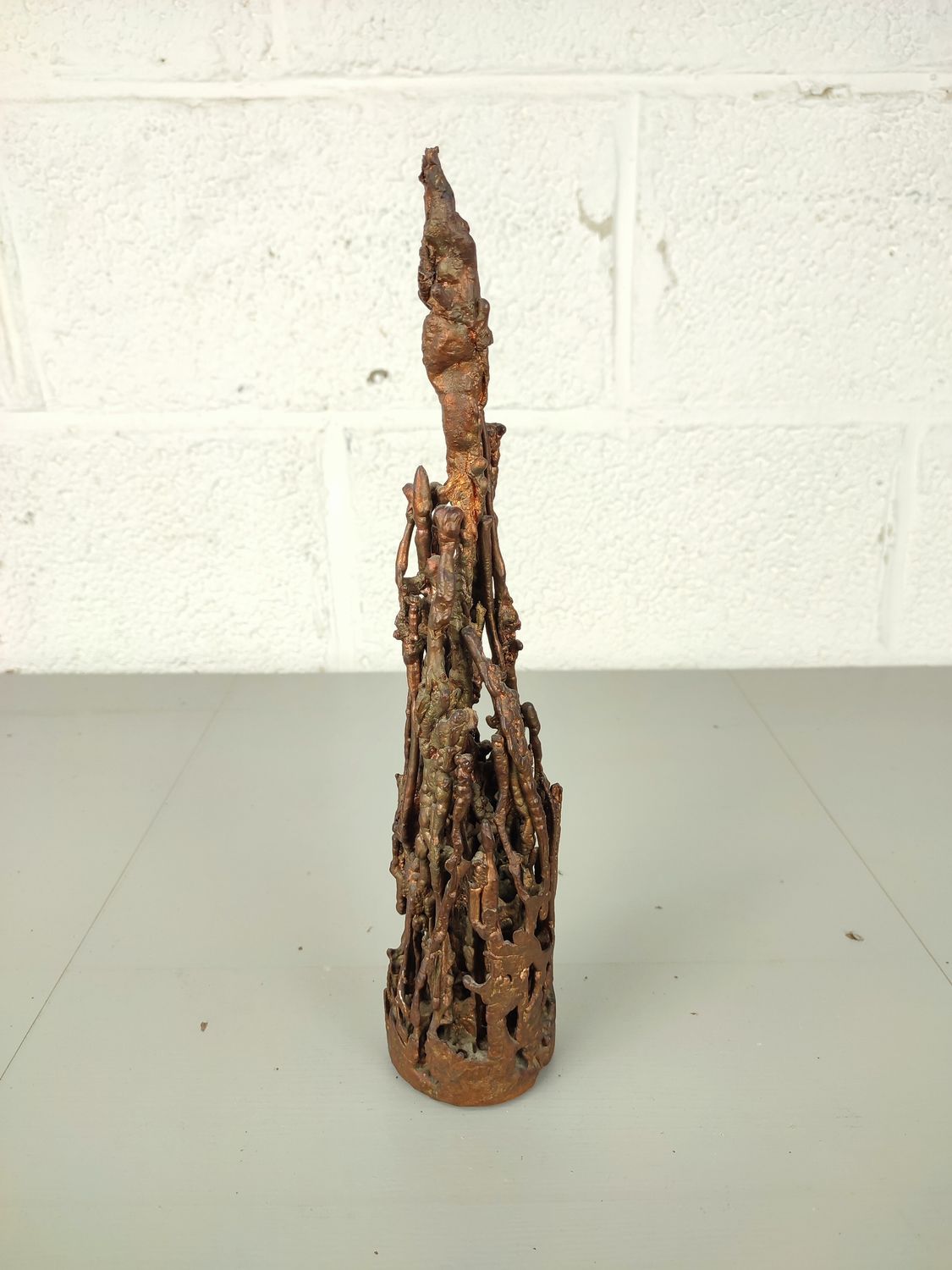 Antique copper melting sculpture