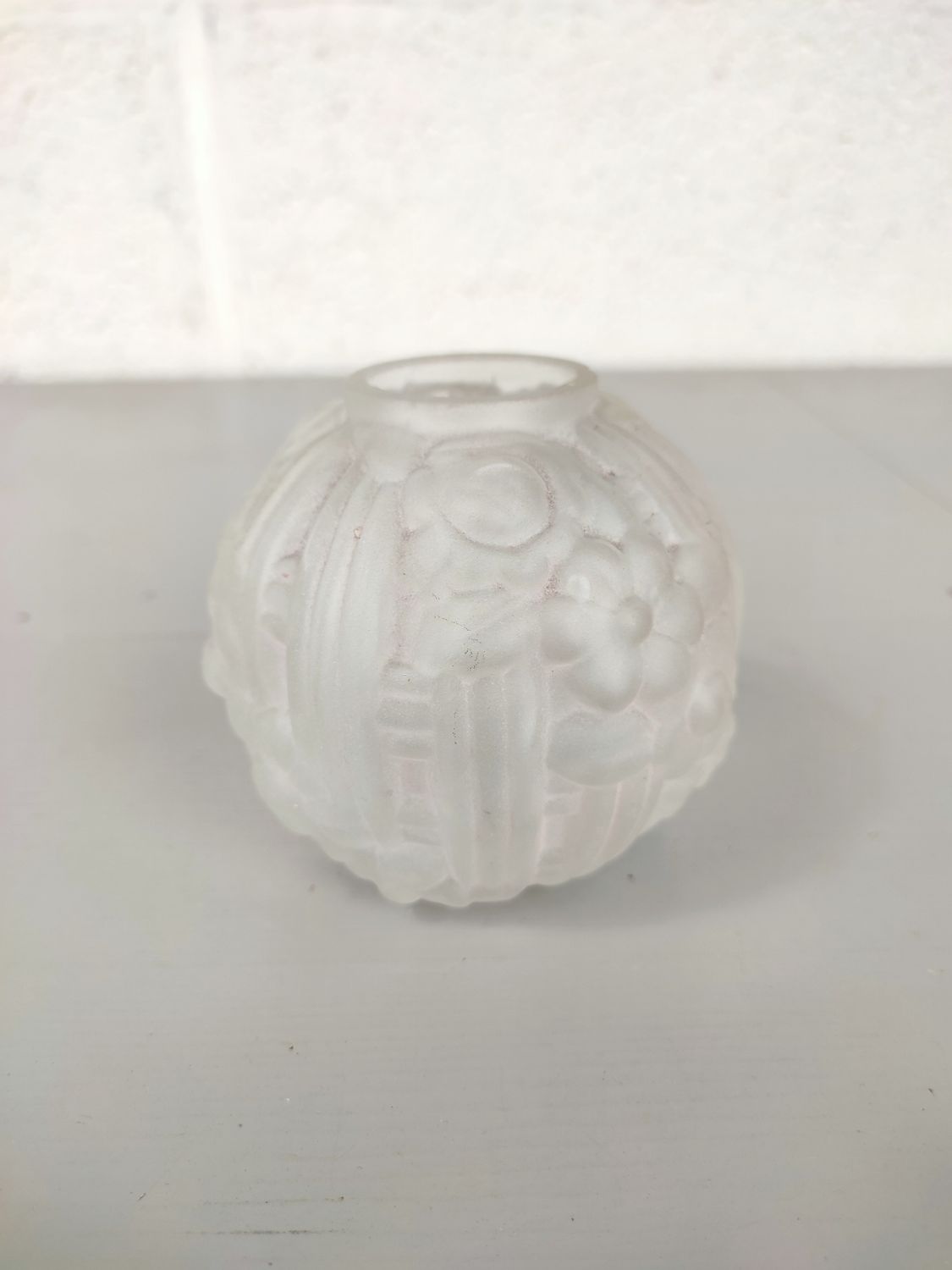 Small art deco pressed glass vase