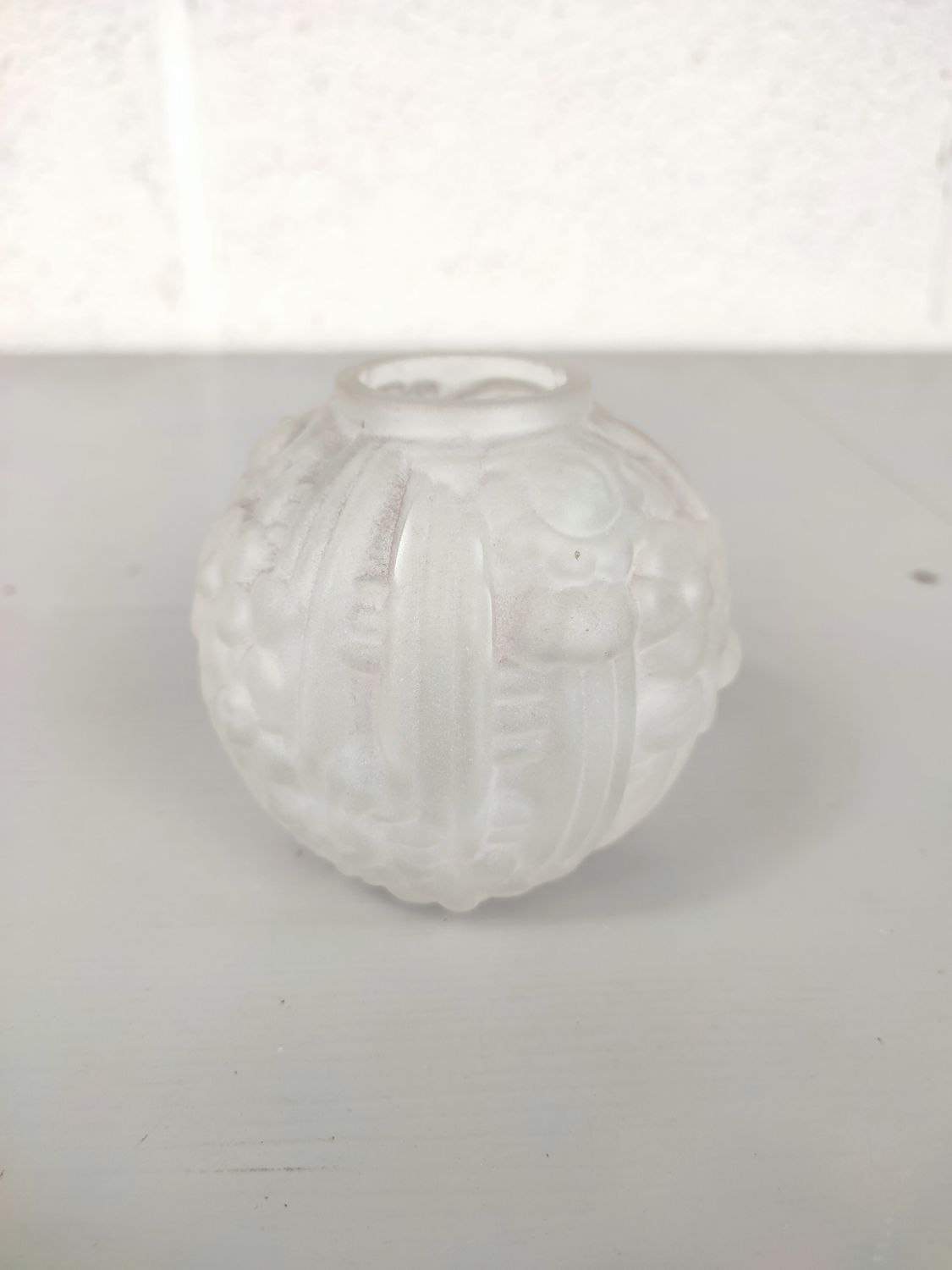 Small art deco pressed glass vase