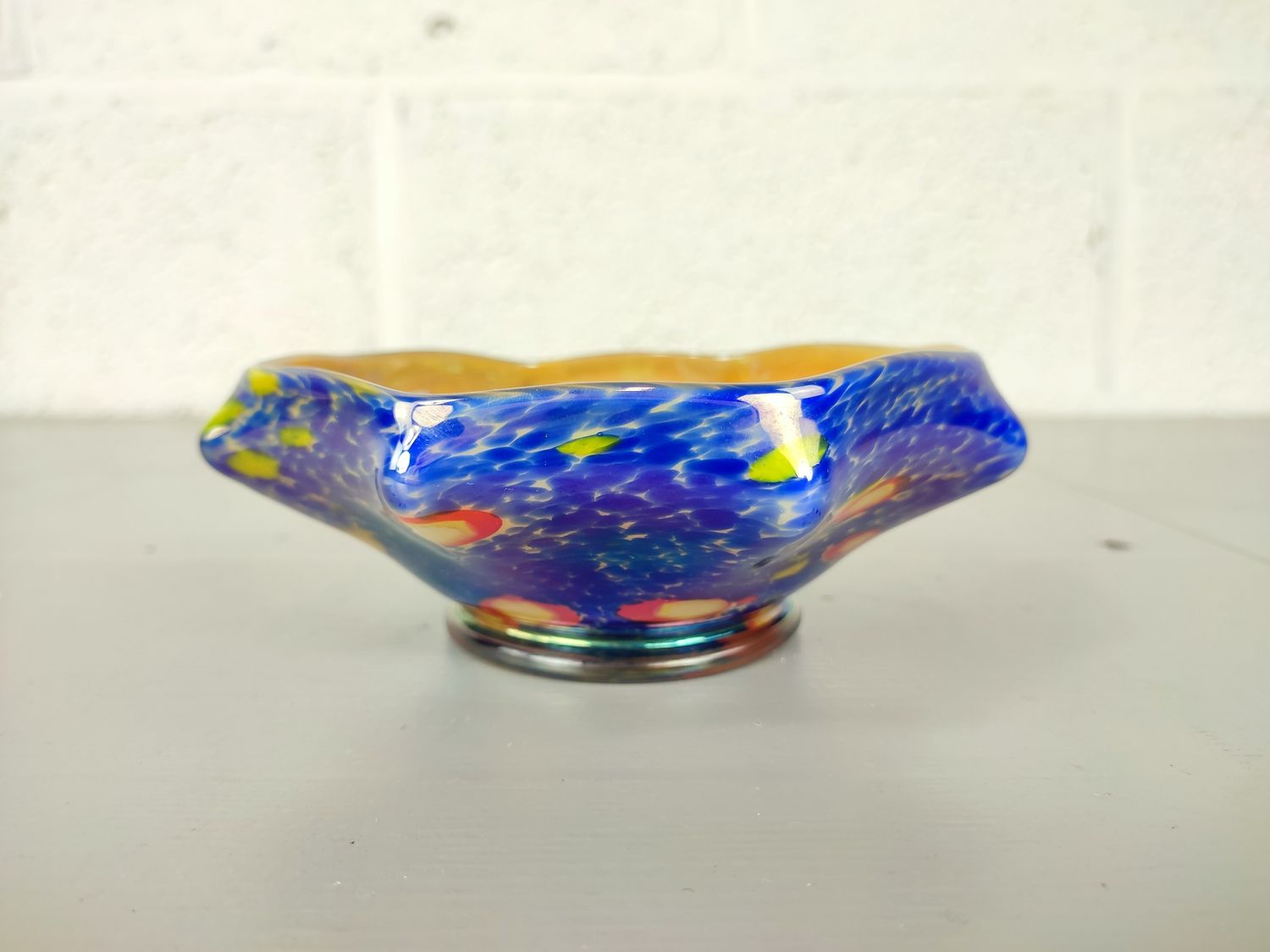 Antique glass Kralik millefiori bowl