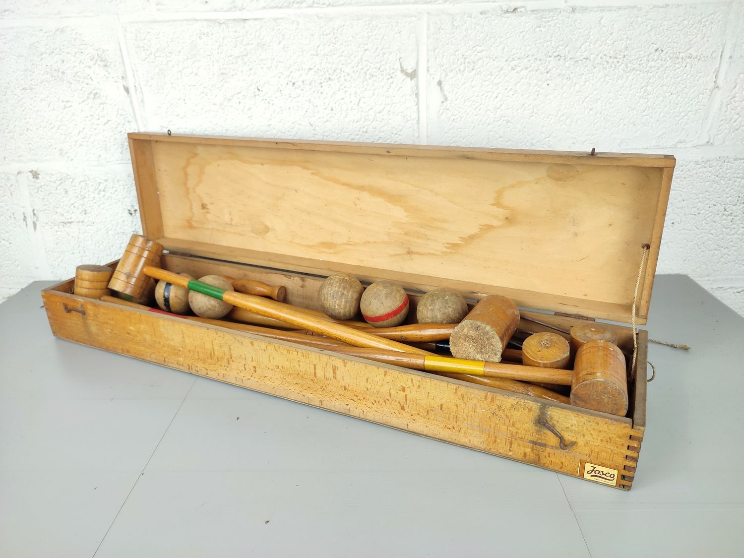 Vintage wooden croquet game