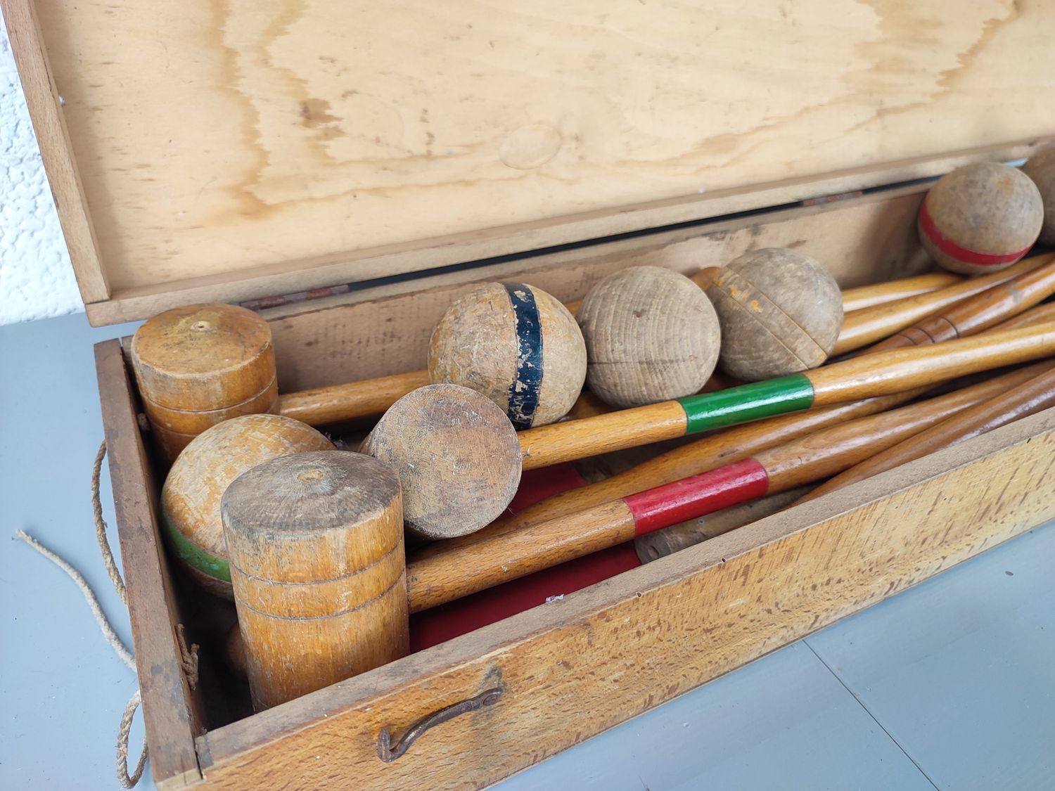 Vintage wooden croquet game